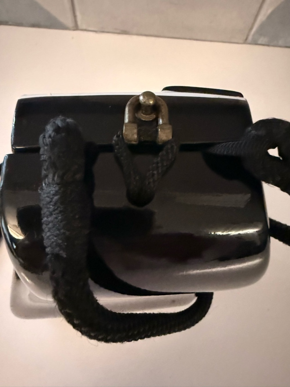 Vintage Timmy Woods piano acacia wood and lacquer handbag, crossbody collectible - Picture 5 of 9
